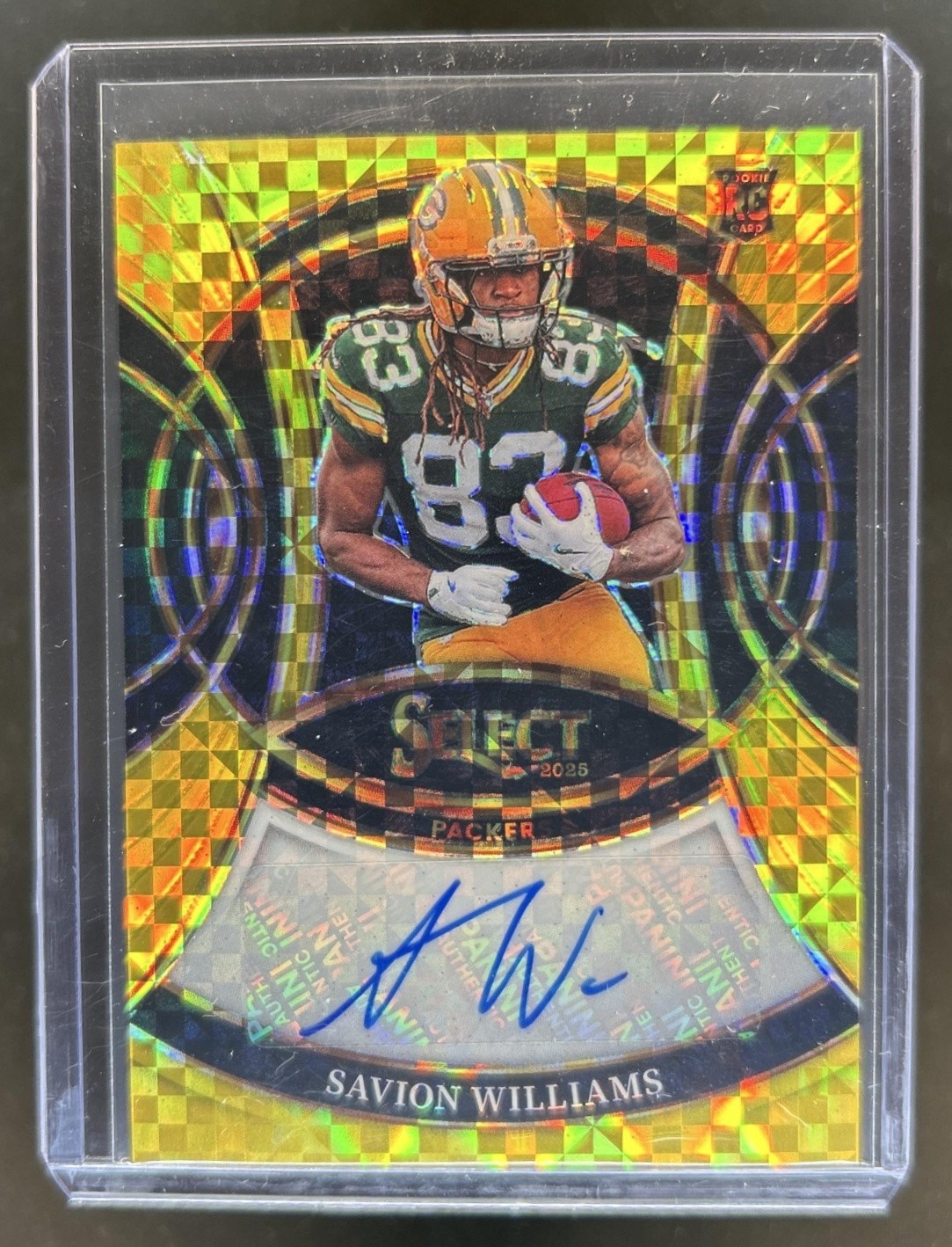 2025 Panini Select Savion Williams Rookie RC Gold Prizm Auto #/10 Packers