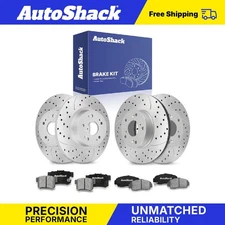 Front Rear Drilled Slotted Brake Rotors Ceramic Pads for Honda Accord 3.0L