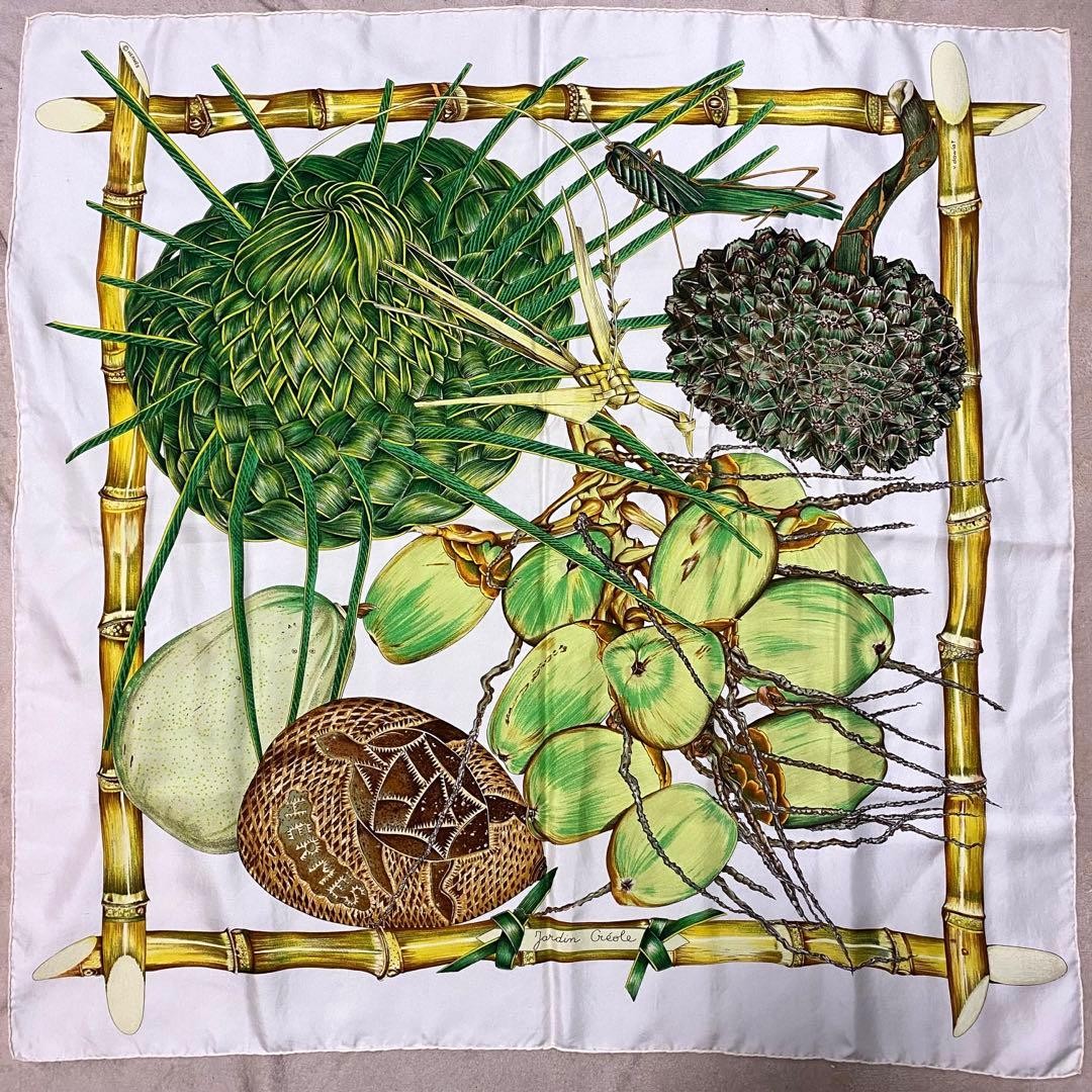 HERMES Carre 90 Silk 100% Scarf Jardin Créole Multicolor Authentic G12162363