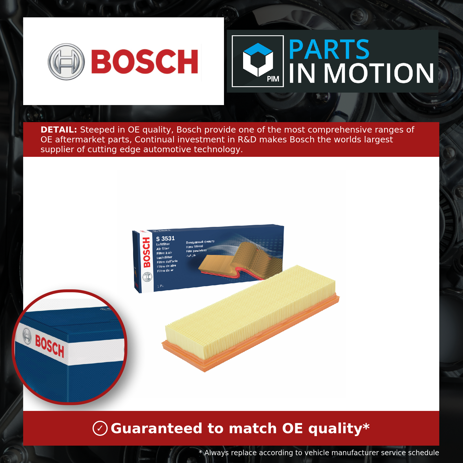 Air Filter fits VAUXHALL VIVARO X83 1.9D 01 to 06 Bosch 4402614 4416403 9110614 - Image 12