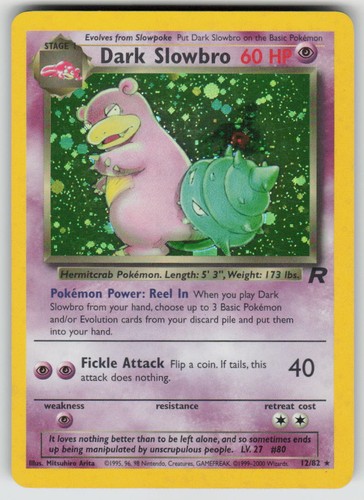 Dark Slowbro Unlimited Holo 12/82 Rare Team Rocket Pokemon LP