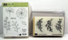 Stampin Up!&reg; Seasonal Sprays & Peaceful Petal 133104 Floral Flower 2 SETS - NEW