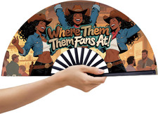 13'' Large Boots On The Ground Hand Fan, Where Them Fans At Clack Fans for Line