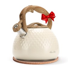 Tea Kettle, Tea Pot for Stovetop, 2.5QT Whistling Kettle with 5-Layers bottom...