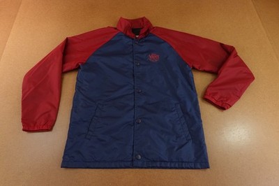 Vans Boys Size Large Navy Maroon Torrey Coaches Snap Front Windbreaker Jacket