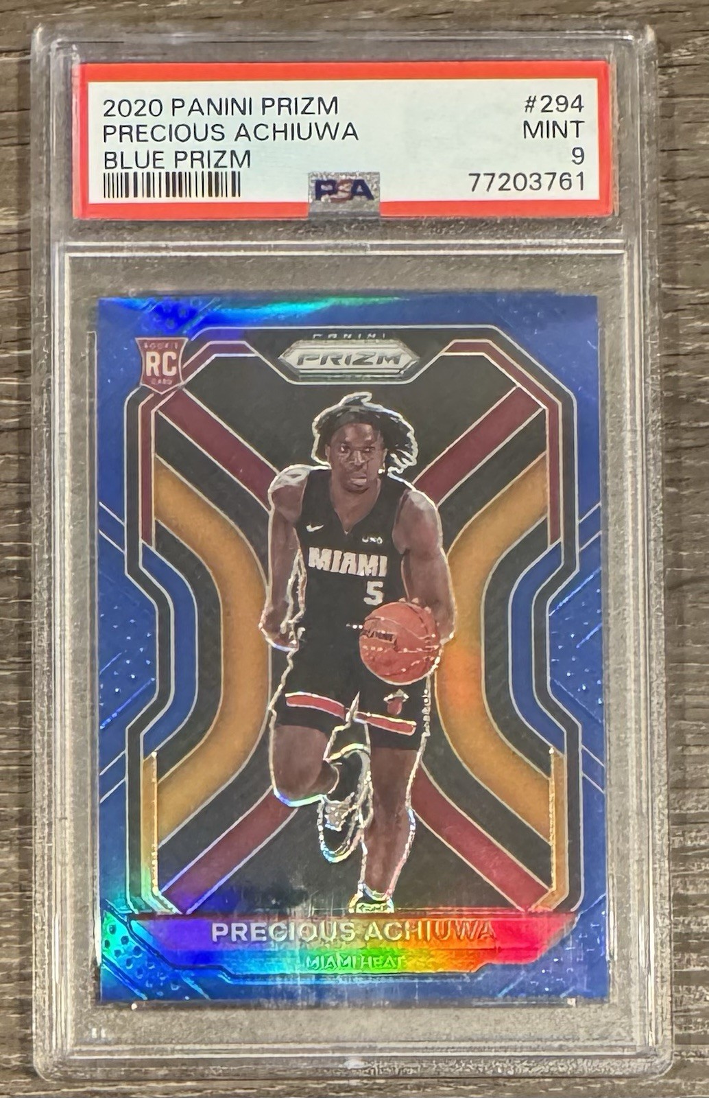 2020-21 Panini Prizm Precious Achiuwa /199 Blue Prizm PSA 9 RC #294 Heat