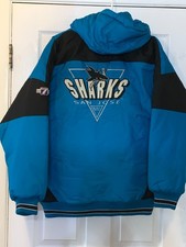 VINTAGE LOGO 7 SAN JOSE SHARKS MENS LARGE JACKET NWOT