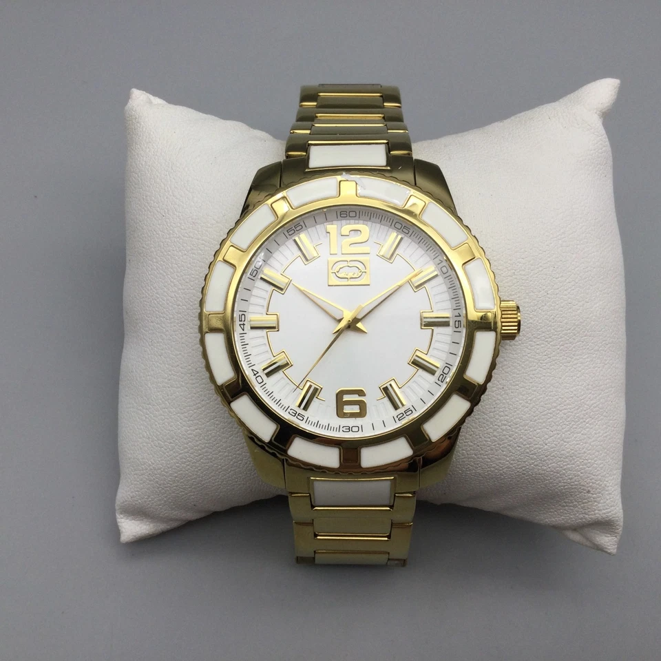 UNLTD. Por Marc Ecko Reloj Hombre 44mm Tono Dorado Esfera Blanca Batería Nueva 8.5" Foto 2 de 4