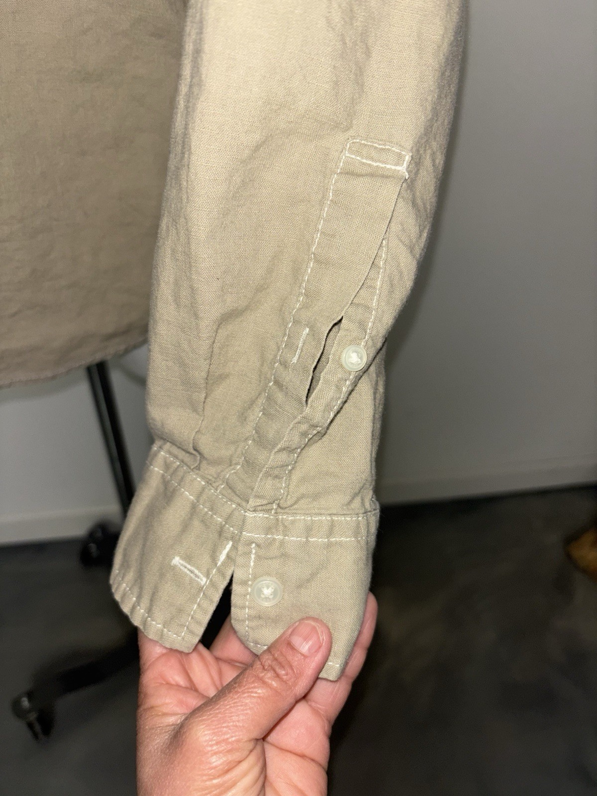 MICHAEL MICHAEL KORS Linen Bled Men’s Button Down Shirt Size L thumbnail 4