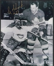TORONTO MALPE LEAFS EDDIE SHACK AUTOGRAPHED PICTURE 8" X 10" BLACK & WHITE RARE
