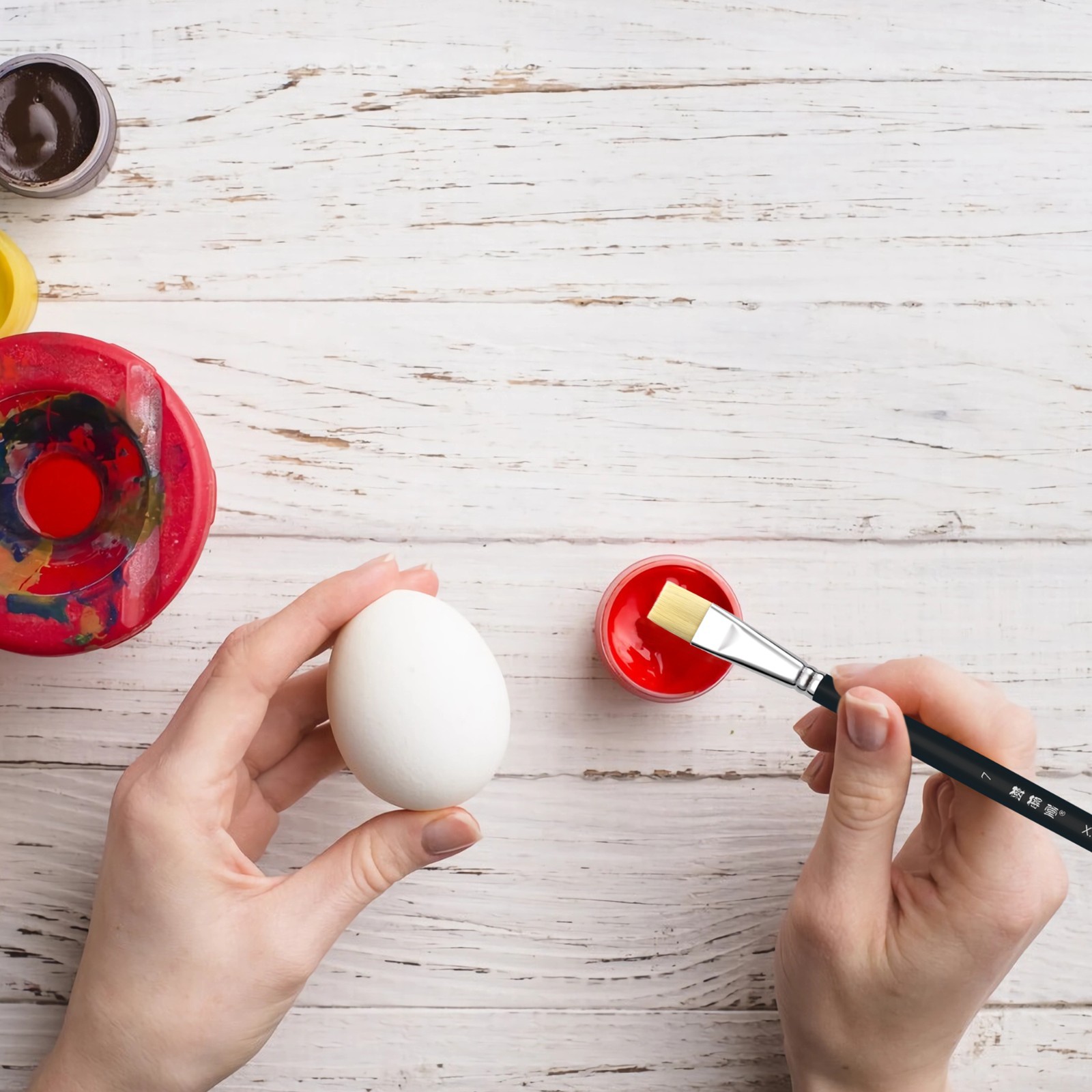 XDT#101 Flat Art Brush Set 6Pc #1#3#5#7#9#11 Soft Nylon Acrylic Oil Watercolor