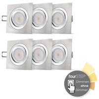 QF-2 Led Einbaustrahler Flach Schwenkbar GebüRstet Fourstep Modul 5W Warmweiß