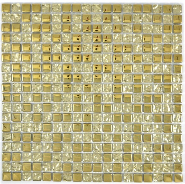Glasmosaik Gold Mosaikfliese Electroplated Glas Bad Wc KüChe Wand Fliesenspieg .-image