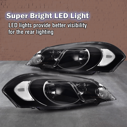 Fit For 2006-2016 Chevy Impala/Monte Carlo Headlight Clear Signal LED DRL USA - Picture 2 of 11
