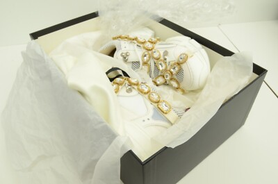 Authentic Gucci Sega Flashtrek Ladies White Sneakers Stretch Faux