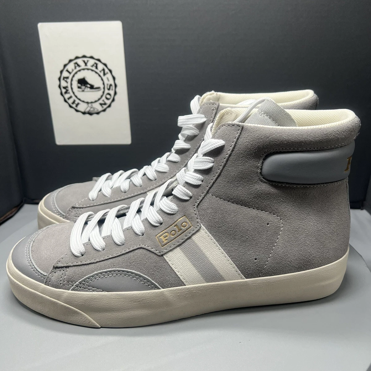 Polo Ralph Lauren Leather Slip On Loafers Sneakers Metallic Gray Sz 9 Vintage Vintage Polo Ralph Lauren Classic Grey Suede Leather Tie  main image 2