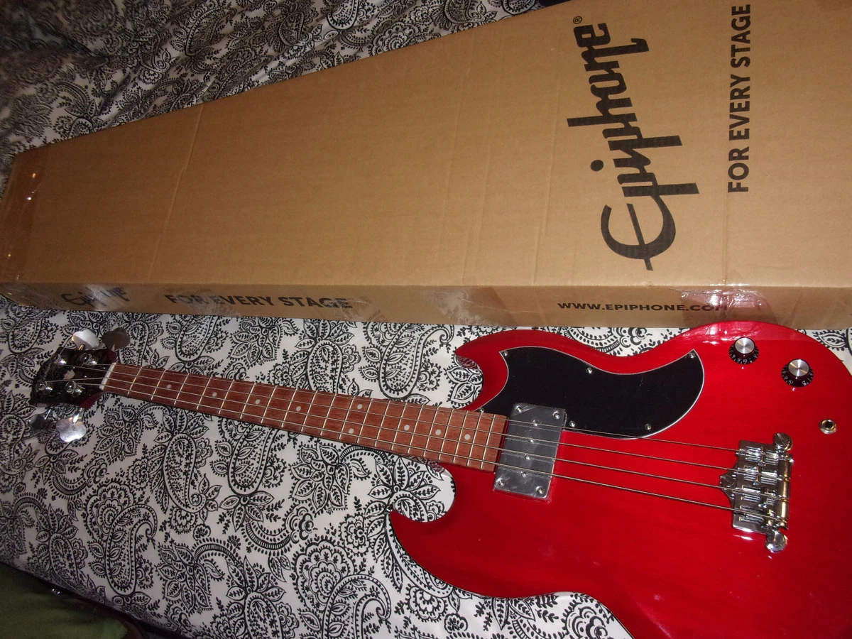Epiphone SG Bass Guitar E1 Red with bolt on neck Front Mint back has scuffs