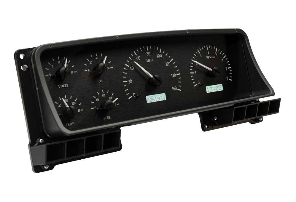 稼働品★KEYSTONE KORNER 明るさが変化 置き時計★旧車 ディスコ Dakota Digital 87-91 Ford Pickup Bronco Analog Gauges Black White