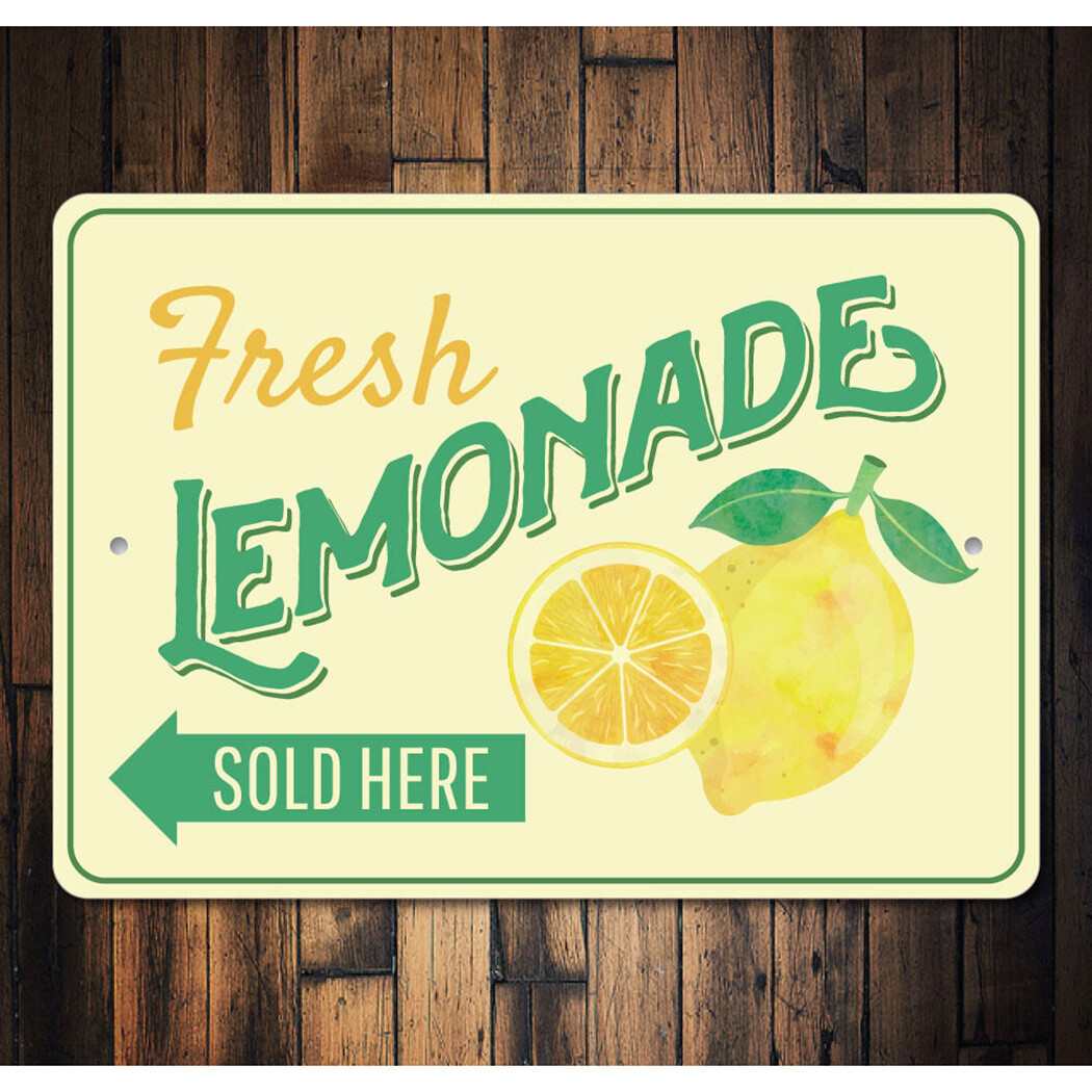 Fresh Lemonade Sign, Lemon Decor, Lemonade Decor Aluminum Sign | eBay