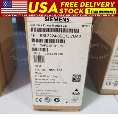New Siemens 6SL3224-0BE13-7UA0 G120 PM 240 Power Module 6SL3 224-0BE13-7UA0
