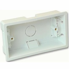 2 Gang 35mm Double Dry Lining Back Box Wall Socket Plug Switch Deep mains plug