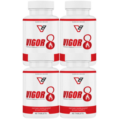Vigor 8 Advanced Male Health Pills to Improve Stamina and Endurance - 4 Pack