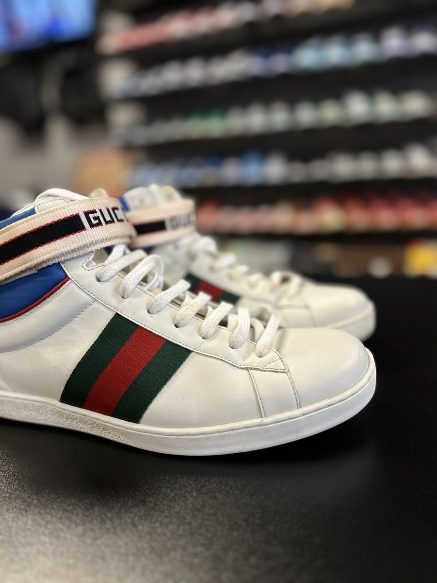 Gucci Stripe Ace High Top Sneakers White Web Strap US 7.5 men / 9 women Gucci Stripe Ace High Top Men Size GUCCI EU 40 (UNISEX) | eBay main image 4