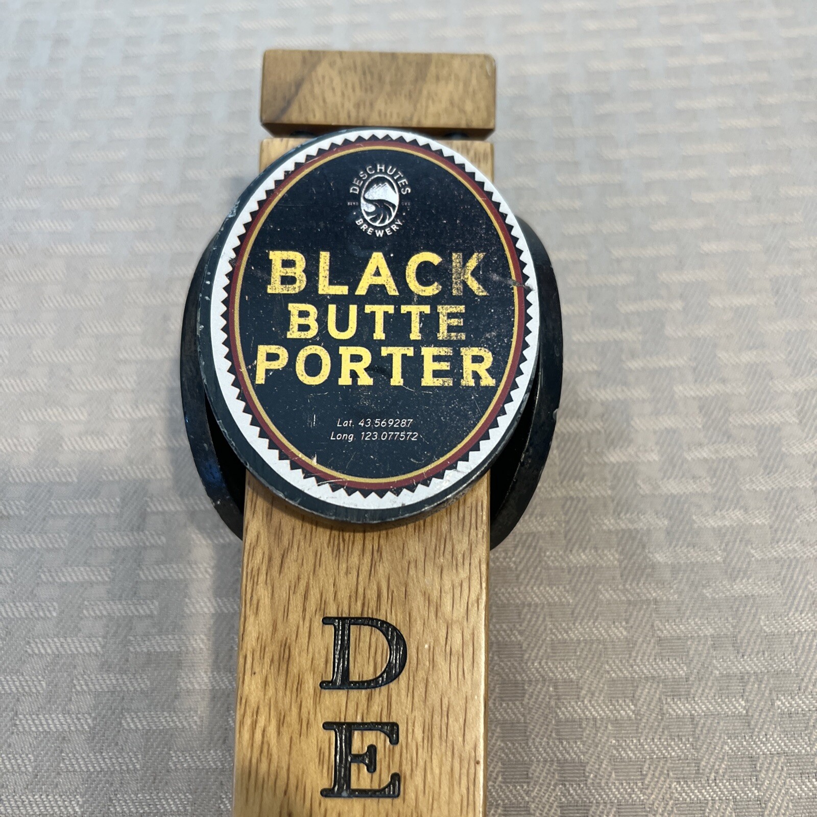 DESCHUTES BLACK BUTTE PORTER BEER TAP HANDLE KNOB BREWING 11" WOOD