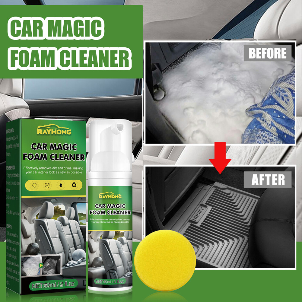 60ML Car Upholstery Stain Remover Car Foam Cleaner with Sponge for Auto Interior eBay