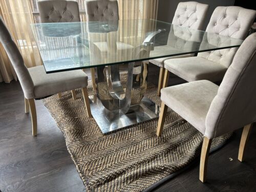 Glass Dinner Table 8 Seater - Picture 1 of 5