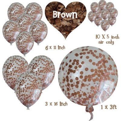 Biologisch abbaubare Konfettiballons in Dunkelbraun machen Sie Ihren eigenen Mix aus Farben