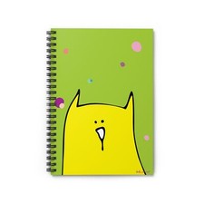 Yellow Cat Spiral Notebook - Ruled Line