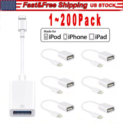 To Camera USB Female OTG Connector Adapter Cable For Apple iPhone iPad Lot