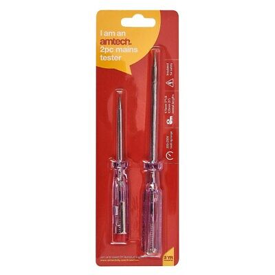 NEW 2PC ELECTRICAL MAINS VOLTAGE TESTER ELECTRICIANS INSULATED SCREWDRIVER