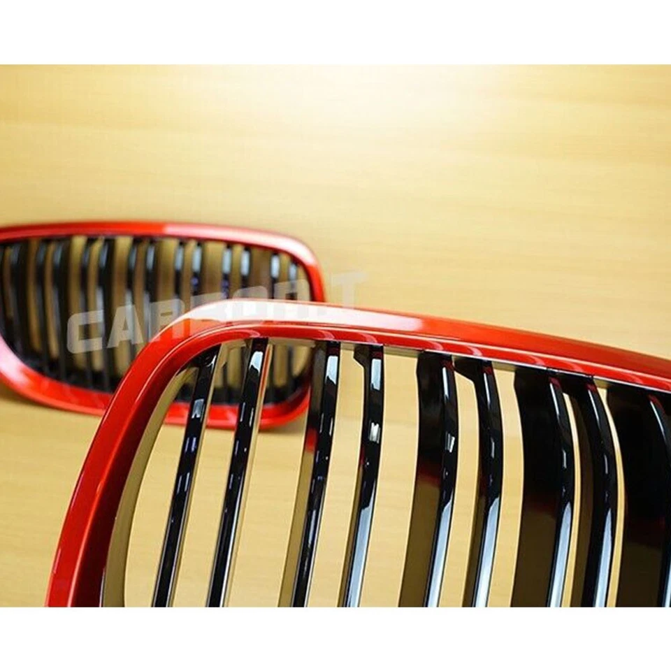 M Front Grille For BMW E92 E93 335i M3 Coupe Convertible Black + RED Metal - Изображение 3 из 4