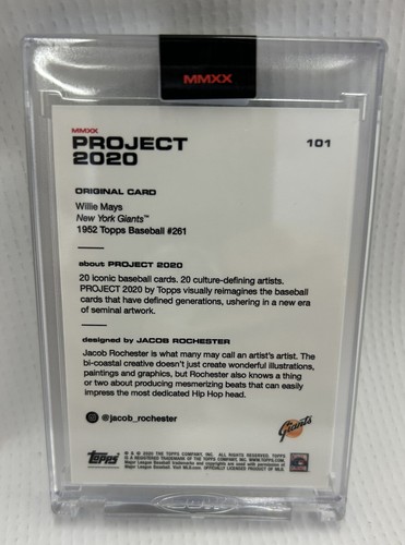Tarjeta de novato Willie Mays 2020 #101 de Jacob Rochester - Imagen 2 de 2