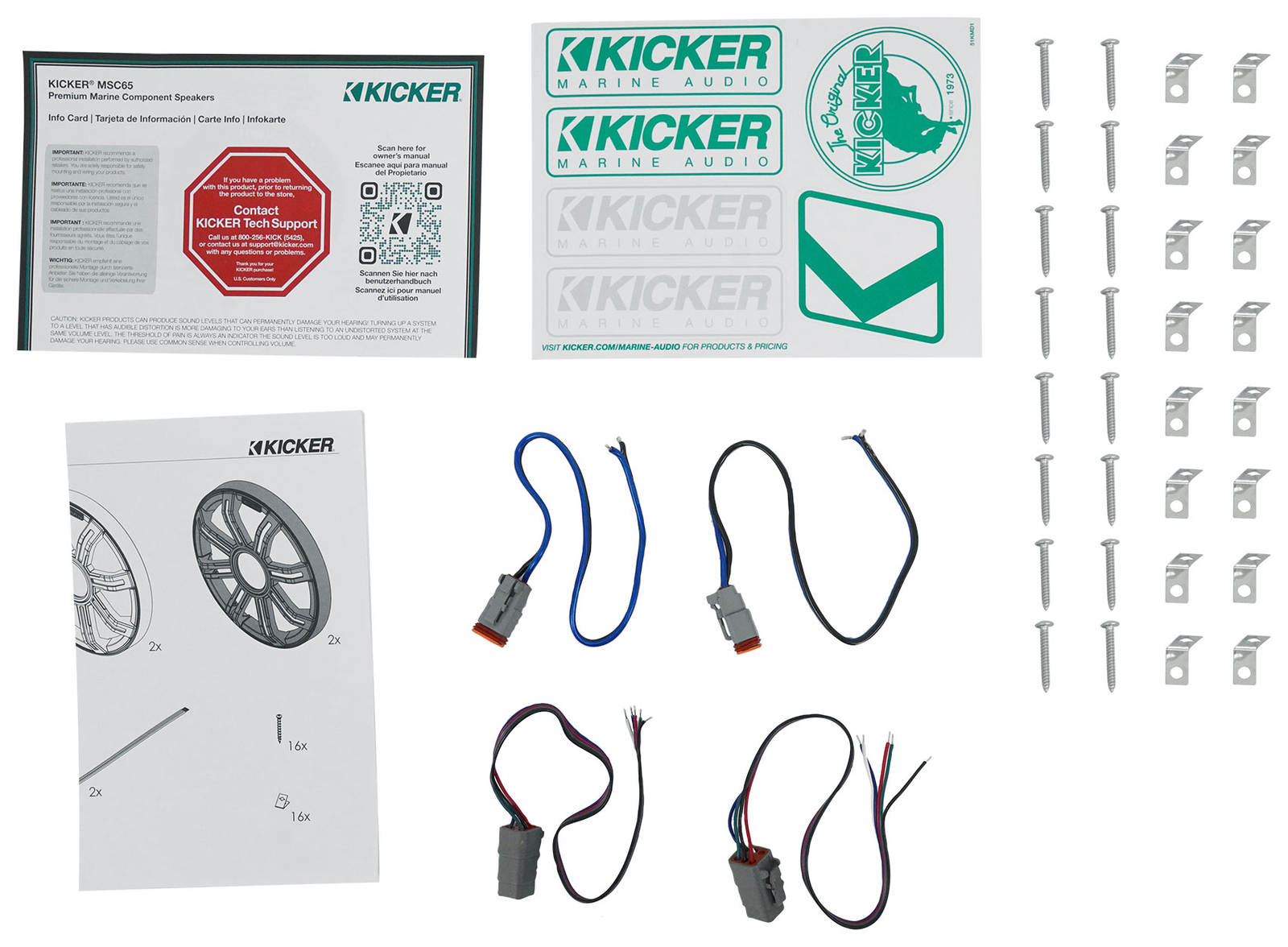 2 Морские колонки премиум-класса KICKER 51MSC65 MSC65 65Компонентные колонки 51MSS65