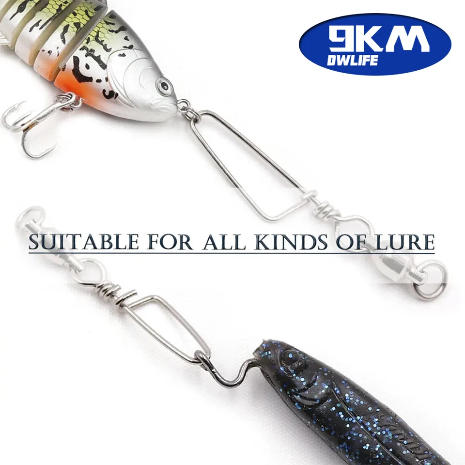 9KM 20~100Pcs Fishing Ball Bearing Swivels with Coastlock Snap Fishing Connector - Image 3 of 4