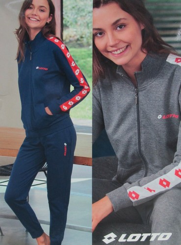 TUTA DONNA COMPLETO FITNESS COTONE ESTIVO FULL ZIP MANICA LUNGA POLSINATA  LOTTO | eBay