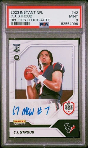 2023 Panini Instant Rps First Look Rookie Auto CJ STROUD Texans /391 PSA 9 Mint