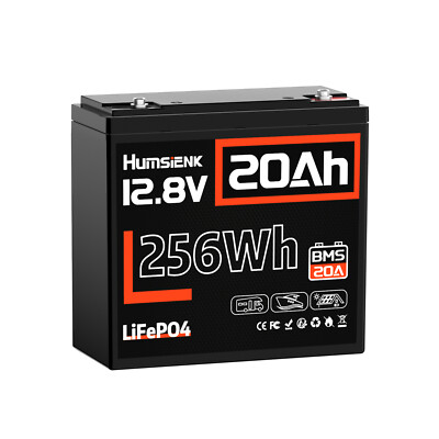 Humsienk 12V 20Ah Deep Cycle Battery EV Grade Cells 20A BMS for RV Fish Finder