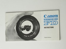 NEAR MINT, VINTAGE Canon Interchangeable Lenses FD Instruction Booklet