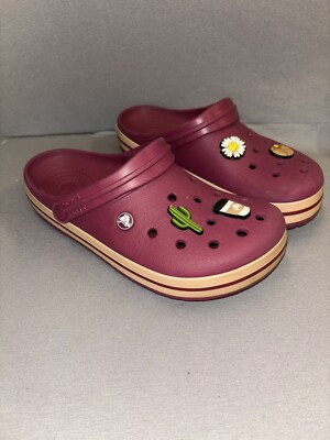 Crocs Clog Maroon Dark Red Mens Womens 10 Slip On Shoes w