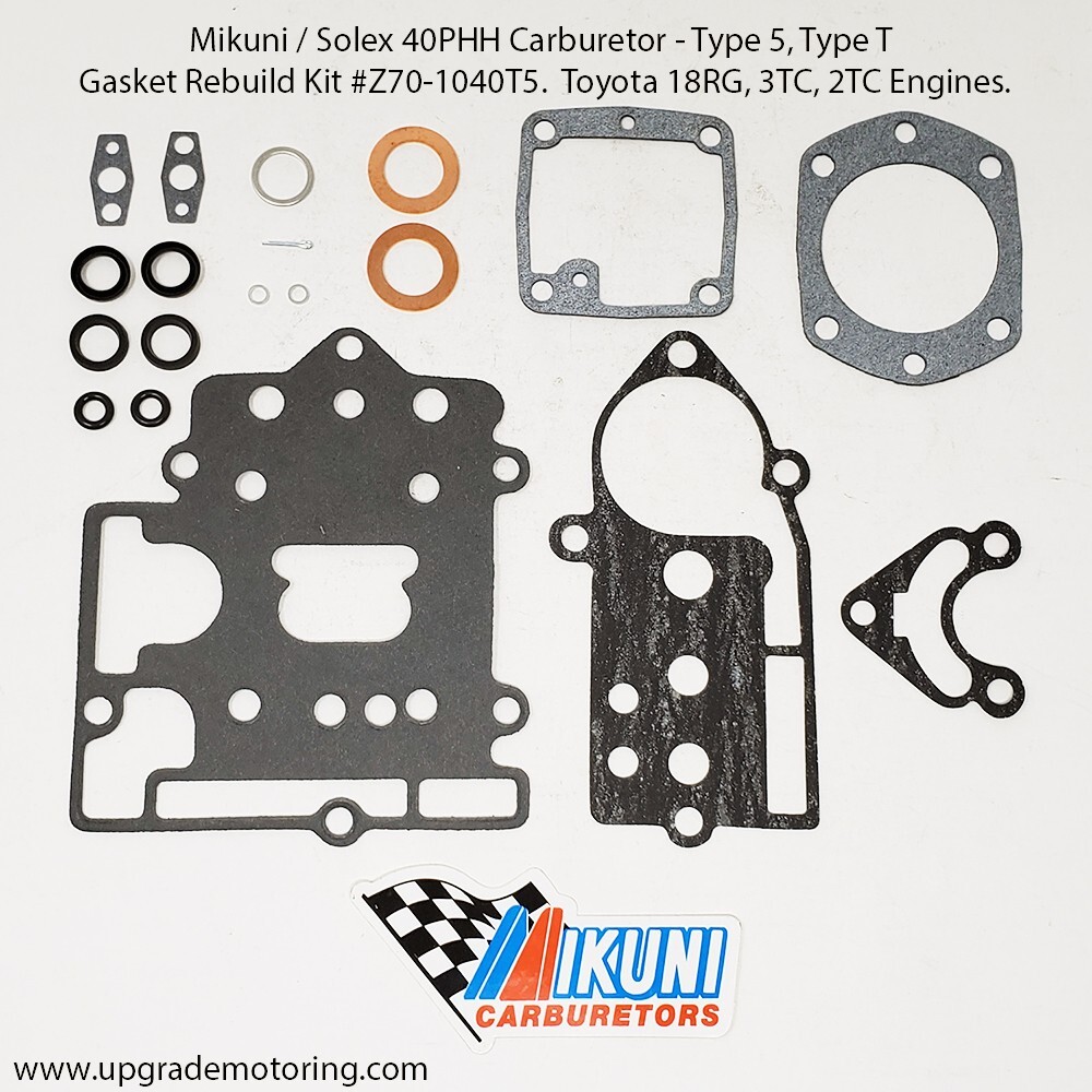 Mikuni / Solex 40PHH Carburetor – Toyota – Type 5, Type T. Gasket