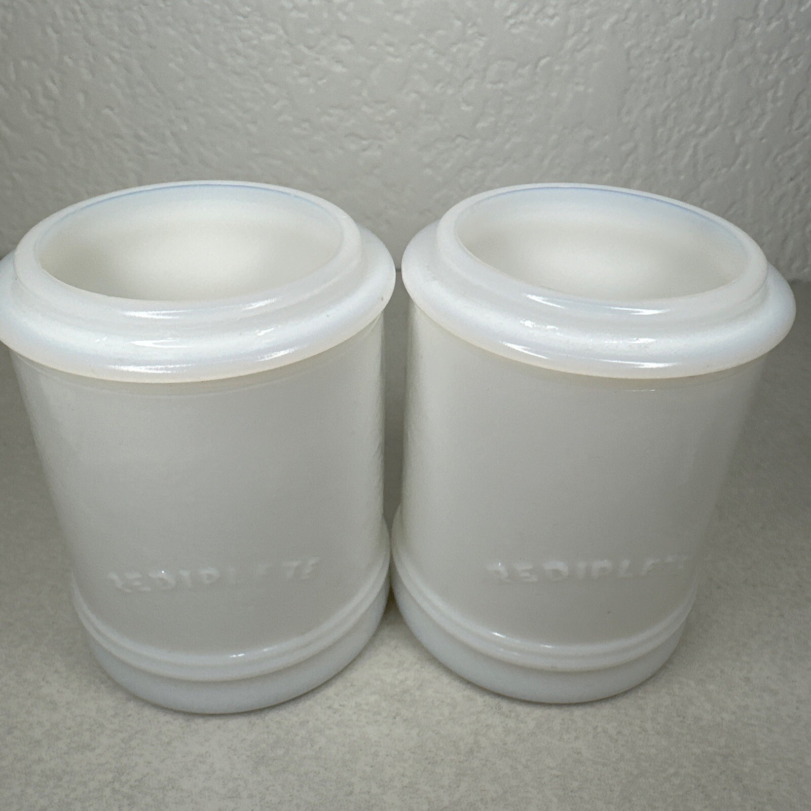 (2)Vintage Merck & Co Sharp & Dohme Milk Glass Apothecary Medicine Jars