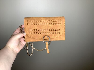 NWOT Francesca s Cognac Tri-Fold Crossbody Bag