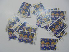 100 x  2nd Class Xmas GB  Stamps Three Angles  - Used - Off Paper 2013