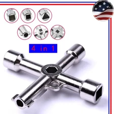 4-in-1 Cross Key Wrench for Electric Control Cabinet and Elevator, Triangle Key