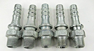 DIXON 3510 STEEL BARBED MALE NIPPLE, 5/8'' NPT X 1/2'' HOSE, LOT OF 5