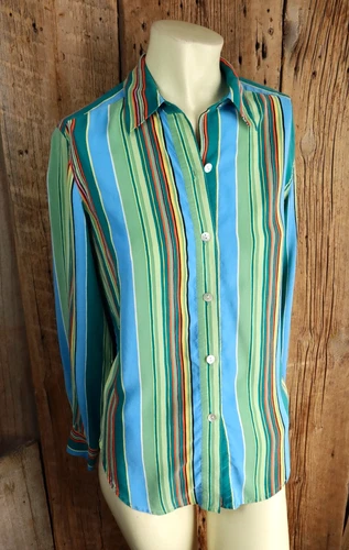 Vintage Saks Fifth Avenue Real Clothes Silk Shirt Blouse Size P